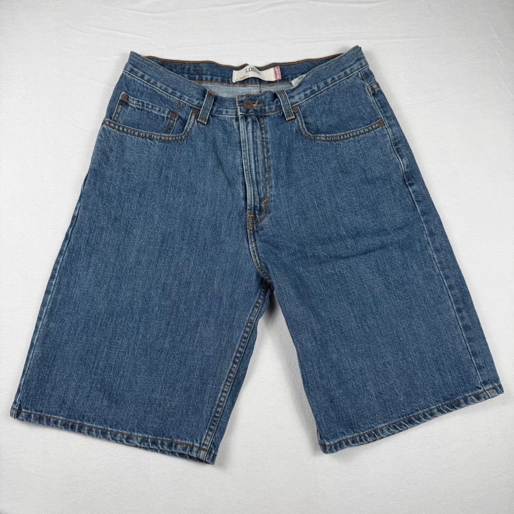 Levis 569 Loose Fit Denim Shorts Size 32 Blue Y2K Skater Baggy Jorts